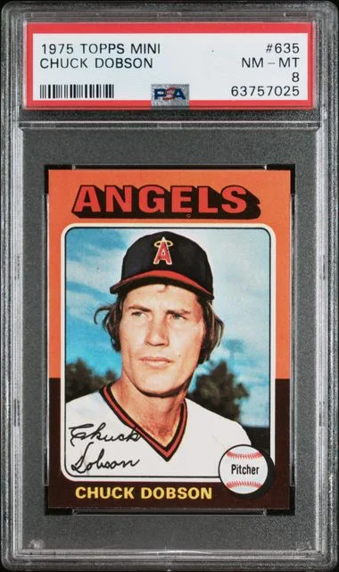1975 Topps Mini Chuck Dobson #635 card image