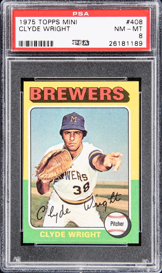 1975 Topps Mini Clyde Wright #408 card image