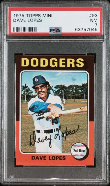 1975 Topps Mini Dave Lopes #93 card image