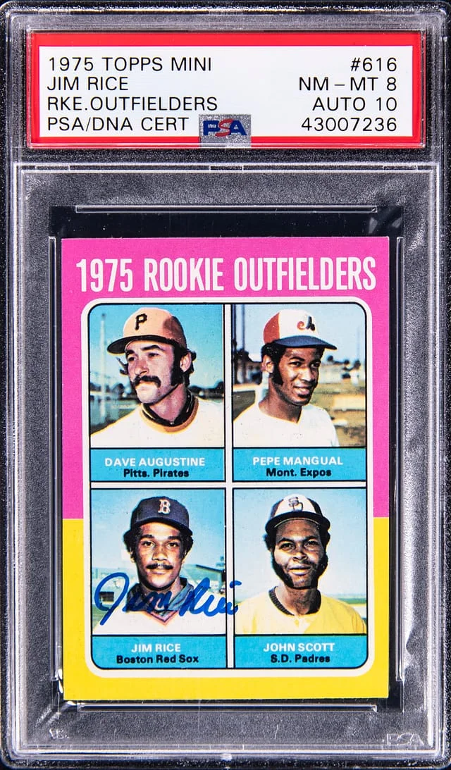 1975 Topps Mini Jim Rice Outfielders #616 card image