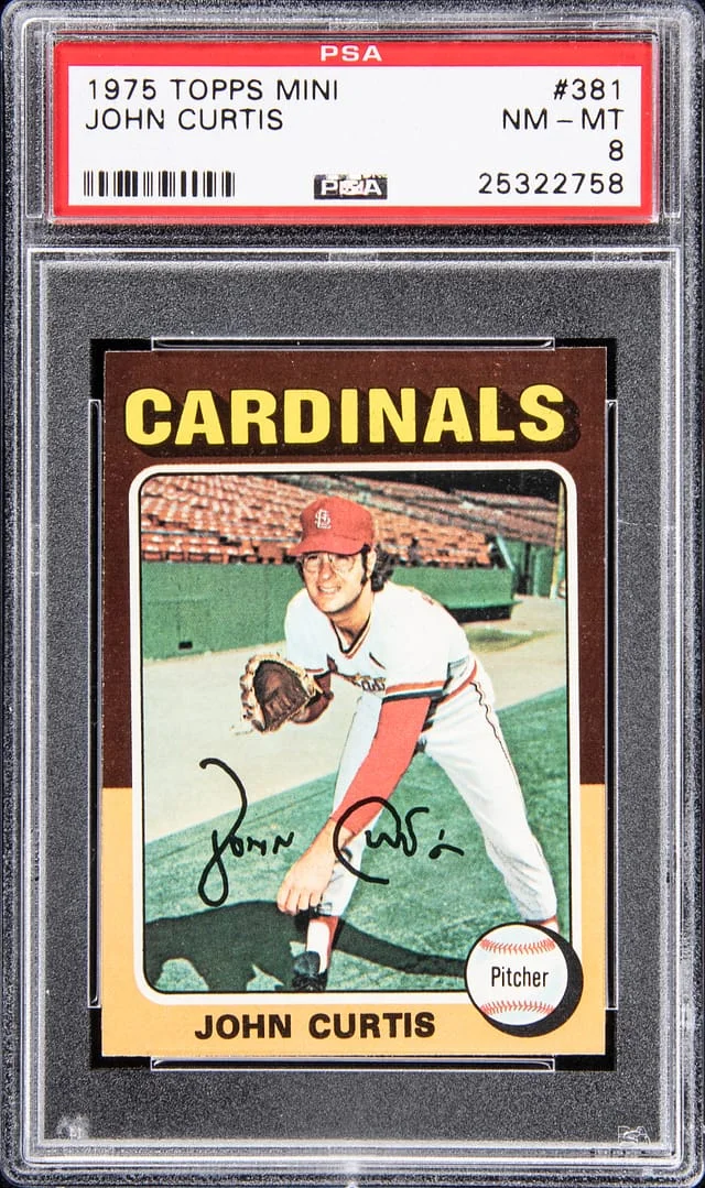 1975 Topps Mini John Curtis #381 card image