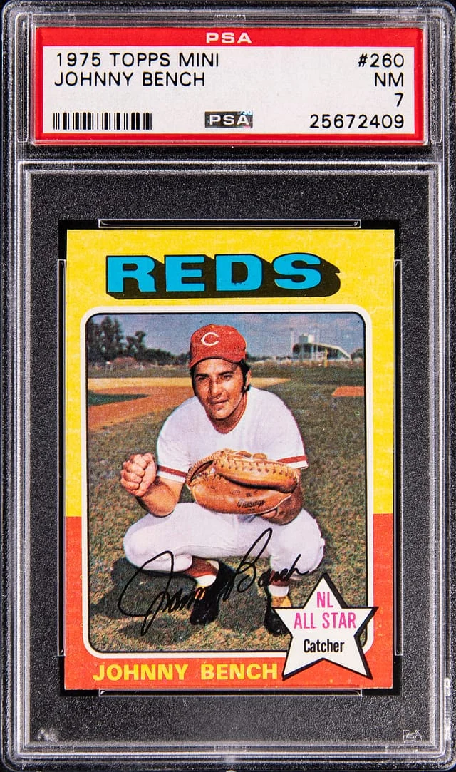 1975 Topps Mini Johnny Bench #260 card image