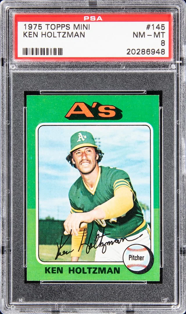 1975 Topps Mini Ken Holtzman #145 card image
