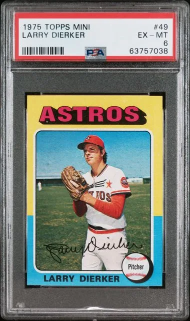 1975 Topps Mini Larry Dierker #49 card image