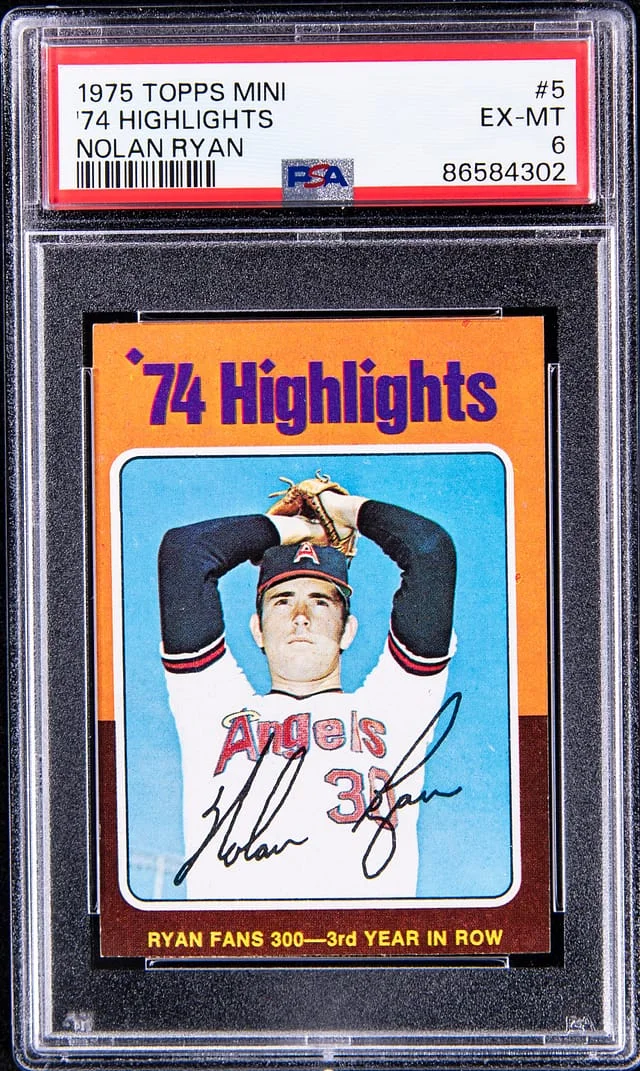 1975 Topps Mini Nolan Ryan 74 Highlights #5 card image
