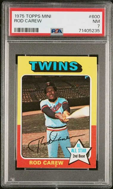 1975 Topps Mini Rod Carew #600 card image