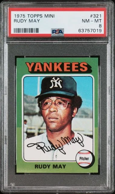 1975 Topps Mini Rudy May #321 card image