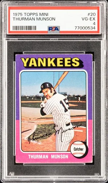 1975 Topps Mini Thurman Munson #20 card image