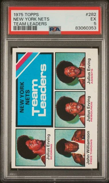 1975 Topps New York Nets Team Leaders #282 card image