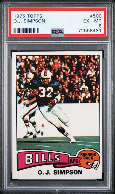1975 Topps O.J. Simpson #500 card image