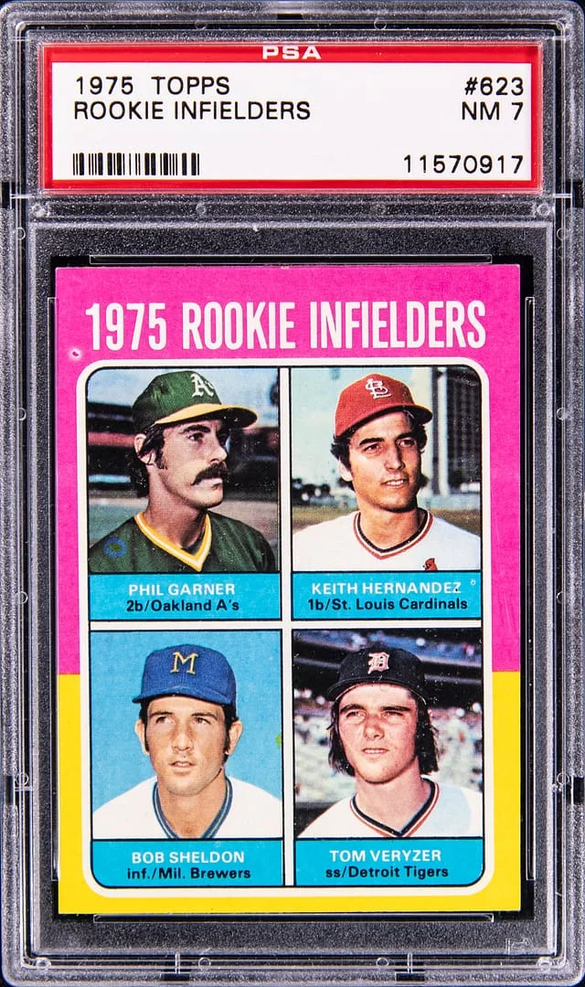 1975 Topps Phil Garner/Keith Hernandez/Bob Sheldon/Tom Veryzer Infielders #623 card image