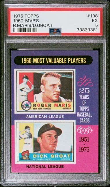 1975 Topps Roger Maris/Dick Groat 1960 MVPs #198 card image