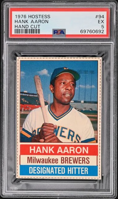 1976 Hostess Hand Cut Hank Aaron #94 card image