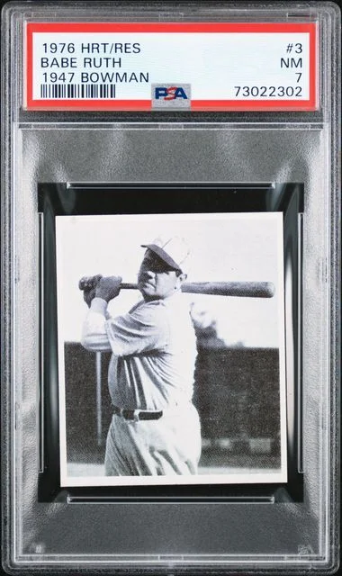 1976 Hrt/Res 1947 Bowman Babe Ruth #3 card image