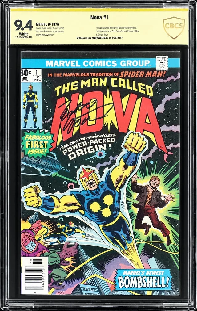 1976 Marvel) - CBCS 9.4 - Signed by Marv Wolfman, Appearance of Nova (Richard Rider) #1st card image