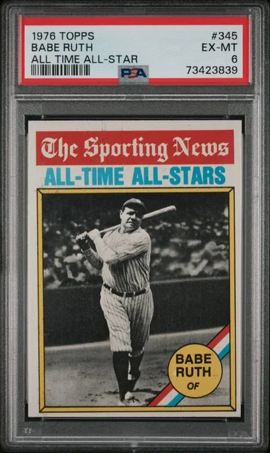 1976 Topps Babe Ruth All Time All-Star #345 card image