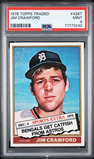 1976 Topps Traded Jim Crawford #428T card image