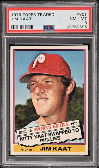 1976 Topps Traded Jim Kaat #80T card image