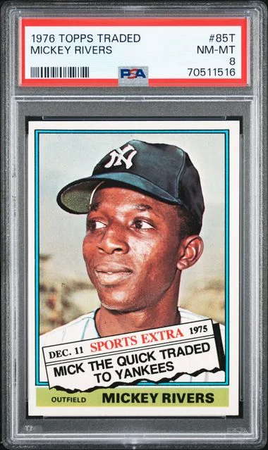 1976 Topps Traded Mickey Rivers #85T card image