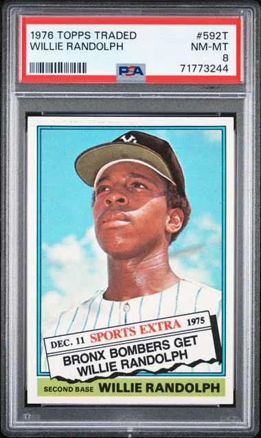 1976 Topps Traded Willie Randolph #592T card image