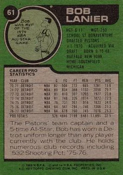 1977-78 Topps Bob Lanier #61 card back image