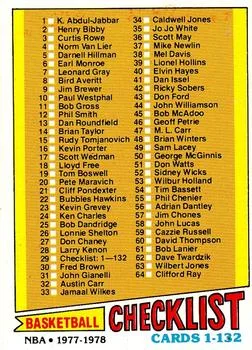1977-78 Topps Checklist 1-132 #29 card image