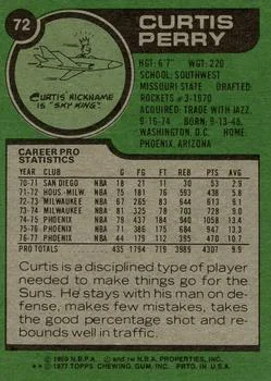 1977-78 Topps Curtis Perry #72 card back image