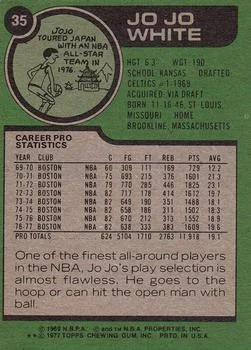 1977-78 Topps Jo Jo White #35 card back image