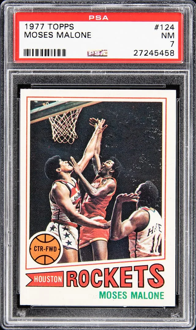 1977-78 Topps Moses Malone #124 card image