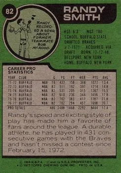 1977-78 Topps Randy Smith #82 card back image