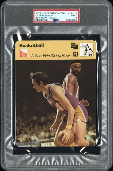 1977-79 Sportscaster In A Row-Italy Lakers Win 33 #13-10 card image