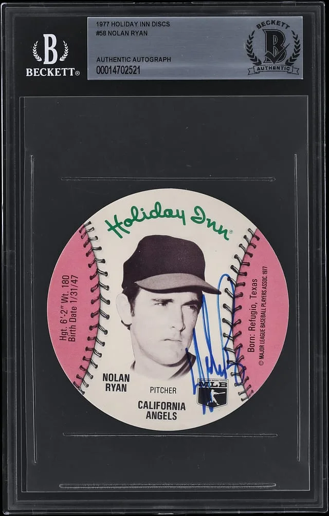 1977 Holiday Inn Discs Nolan Ryan #58 card image