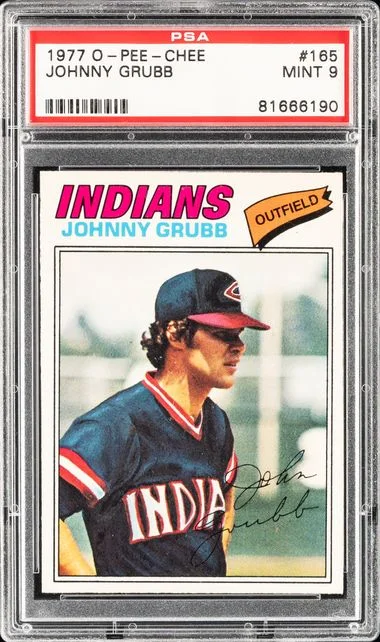 1977 O-Pee-Chee Johnny Grubb #165 card image