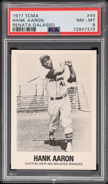 1977 Tcma Renata Galasso Hank Aaron #44 card image