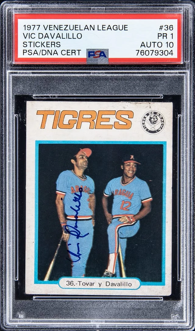 1977 Topps Cesar Tovar/Vic Davalillo Venezuelan League Sticker #36 card image
