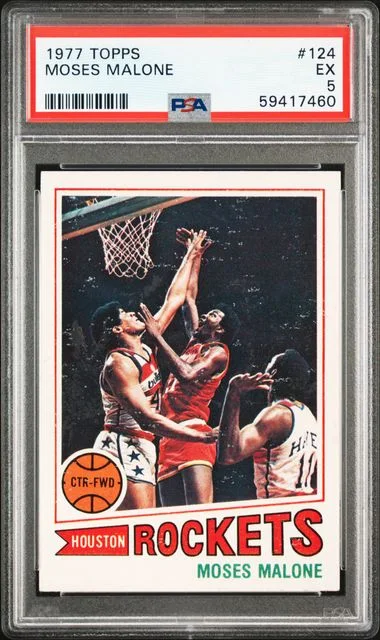 1977 Topps Moses Malone #124 card image