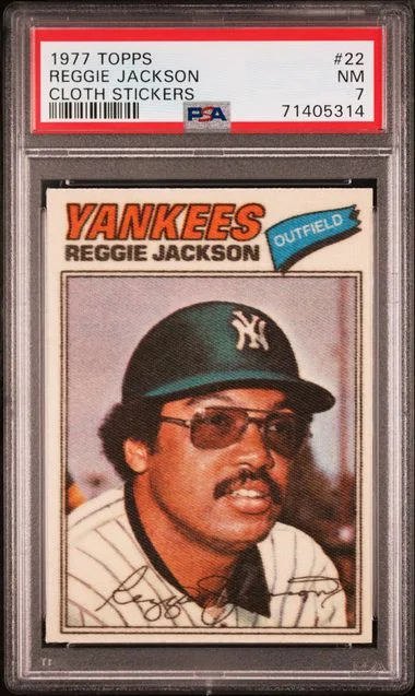 1977 Topps Reggie Jackson Cloth Stickers #22 card image