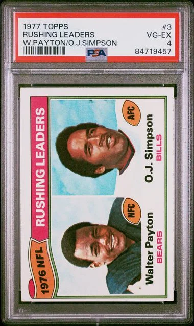 1977 Topps W.Payton/O.J.Simpson Rushing Leaders #3 card image