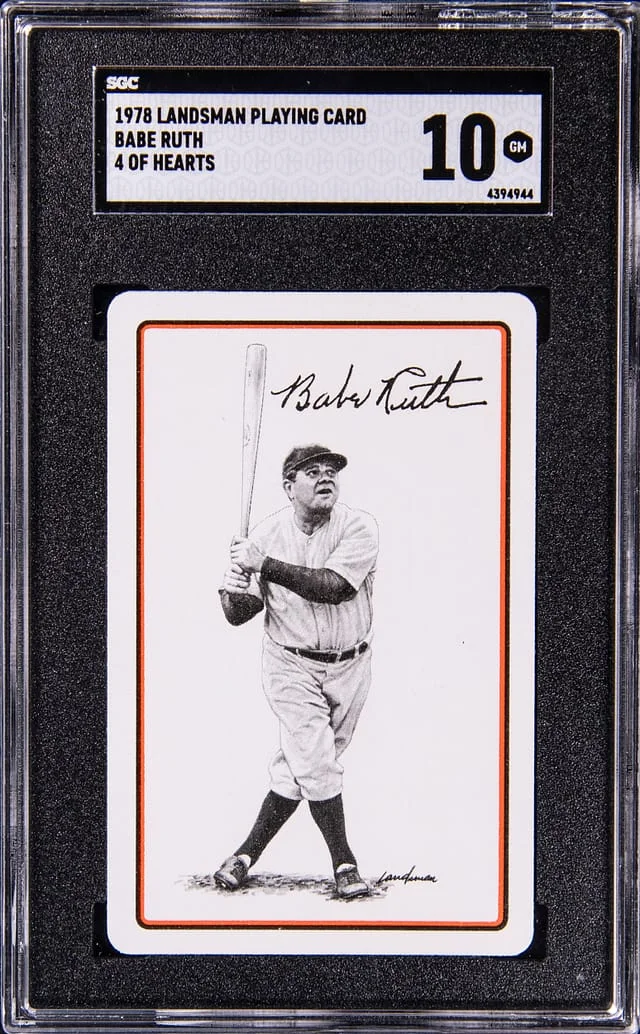 1978 Landsman Playing Card Of Hearts Babe Ruth #4 card image