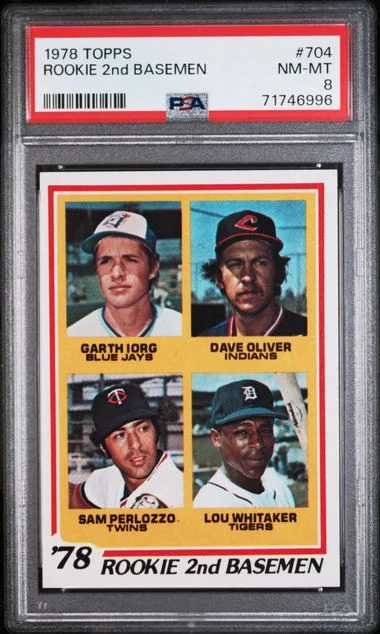 1978 Topps 2nd Basemen G.Jorg/ D.Oliver/ S.Perlozzo/ L. Whitaker #704 card image