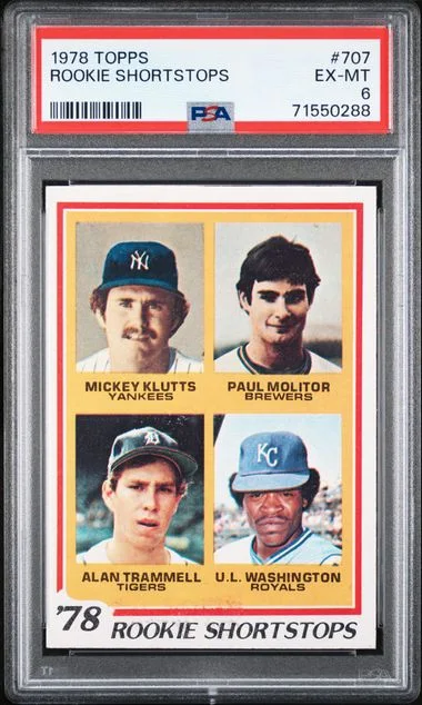 1978 Topps Alan Trammell/Paul Molitor Shortstops #707 card image