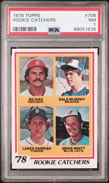1978 Topps B.Diaz/D.Murphy/L.Parrish/E.Whitt Catchers #708 card image