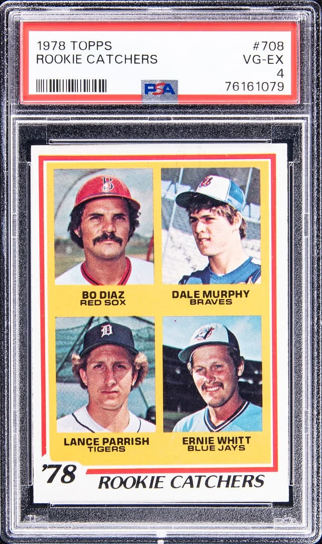 1978 Topps Bo Diaz, Dale Murphy, Lance Parrish, Ernie Whitt Catchers #708 card image