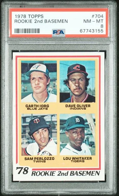 1978 Topps G.Iorg/D.Oliver/S.Perlozzo/L.Whitaker 2nd Basemen #704 card image
