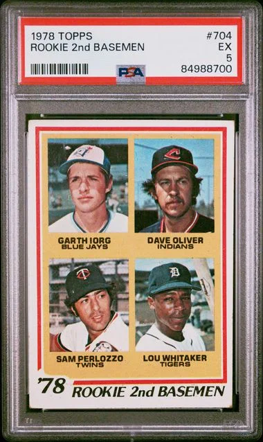 1978 Topps Iorg/Oliver/Perlozzo/Whitaker 2nd Basemen #704 card image