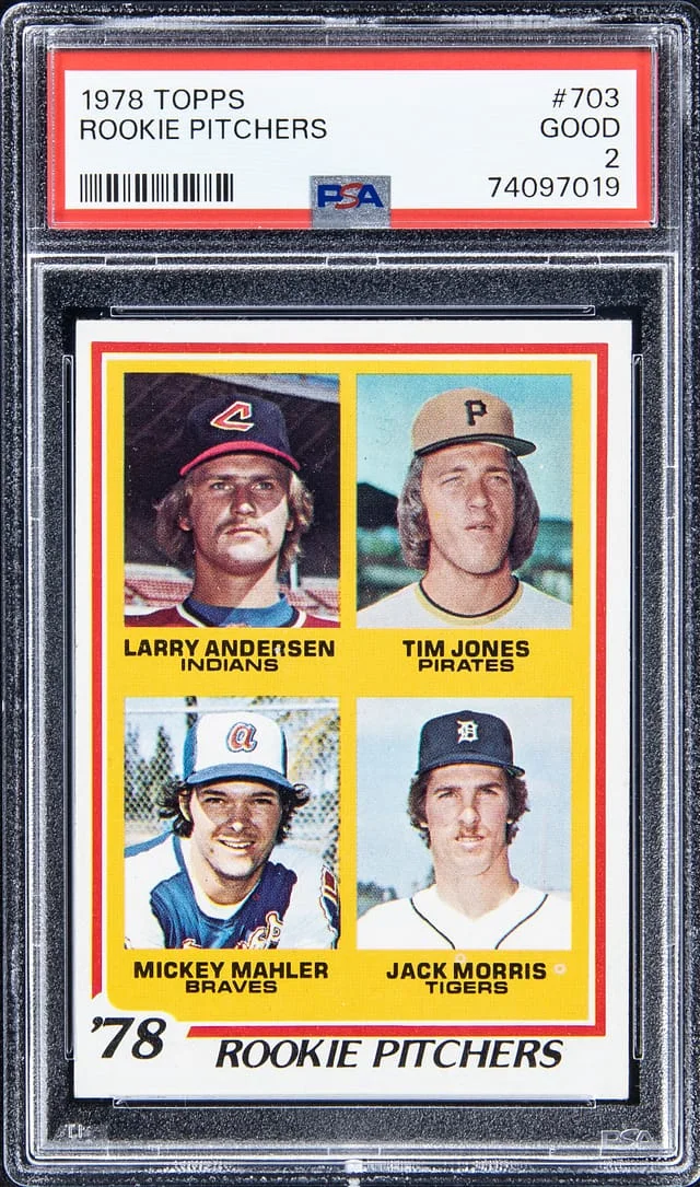 1978 Topps Larry Anderson, Tim Jones, Mickey Mahler, Jack Morris Pitchers #703 card image