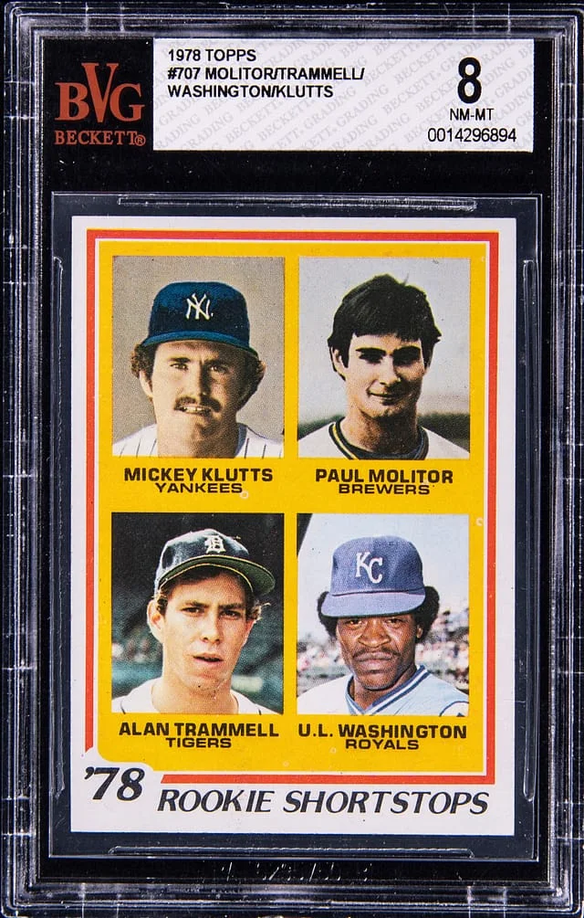 1978 Topps Mickey Klutts/Paul Molitor/Alan Trammell/U.L. Washington #707 card image