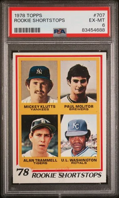 1978 Topps M.Klutts/A.Trammel/P.Molitor/U.L.Washington Shortstops #707 card image