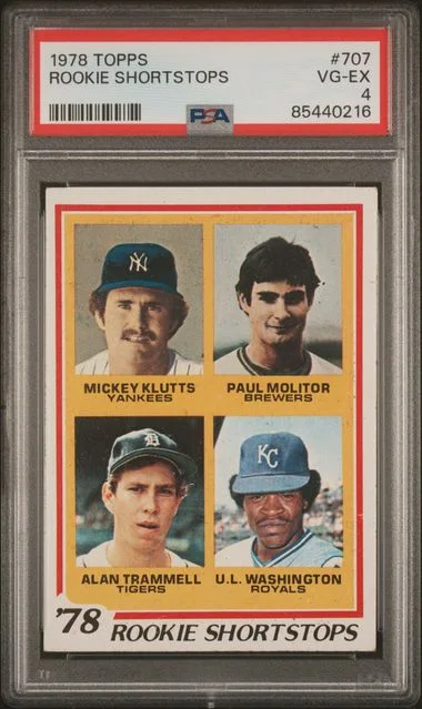 1978 Topps M.Klutts/P.Molitor/A.Trammal/U.L Washington Shortstops #707 card image