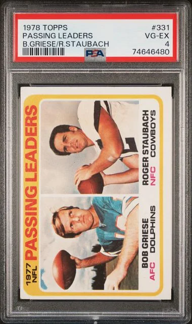 1978 Topps Passing Leaders B.Griese/R.Staubach #331 card image